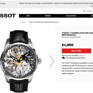 Authentic Tissot T Complication Squelette